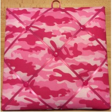 French Bulletin Board Photo Memo Board Pink Camouflage Camo Print 12x12 inches    273385074084